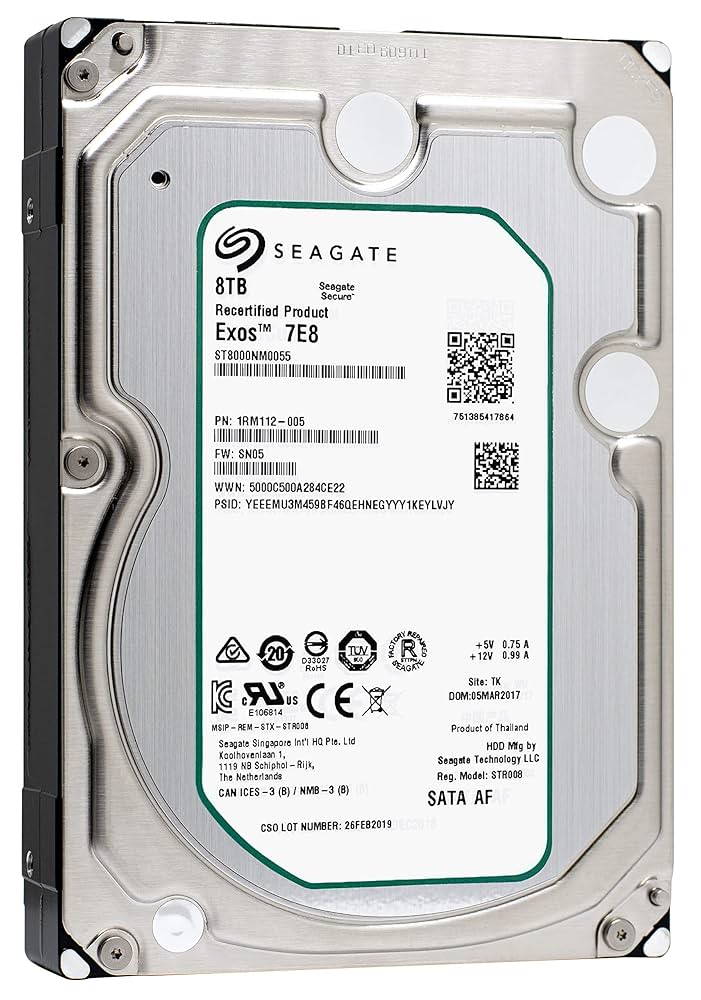 Amazon.com: Seagate Exos 7E8 8TB 512e SATA 256MB Cache 3.5
